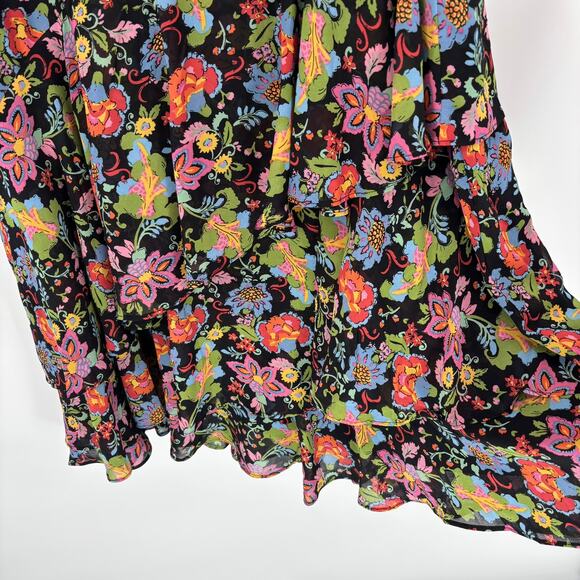Boden Multi Ruffle Maxi Skirt US 12 Tiered Floral Carnation Garden Cottagecore - Picture 3 of 8